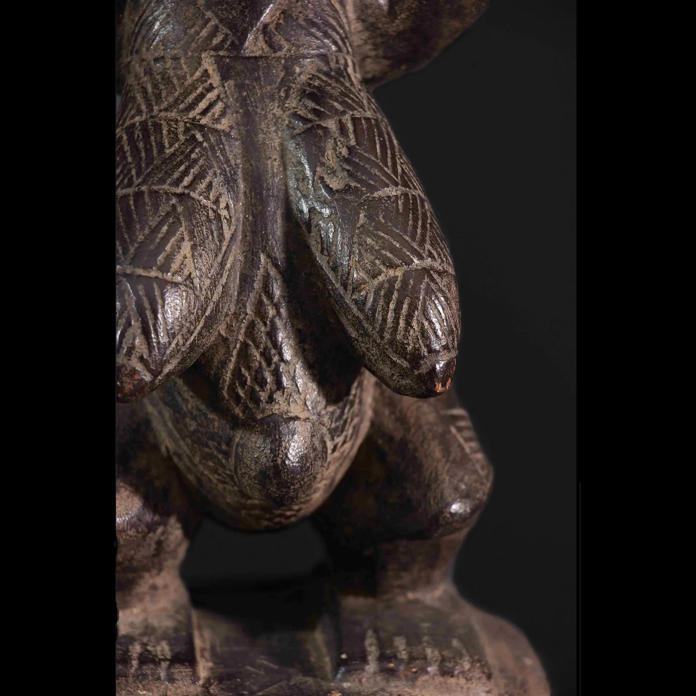 Yoruba Maternity Divination Small Altar / Pedestal Stool, Nigeria #36 - Image 11