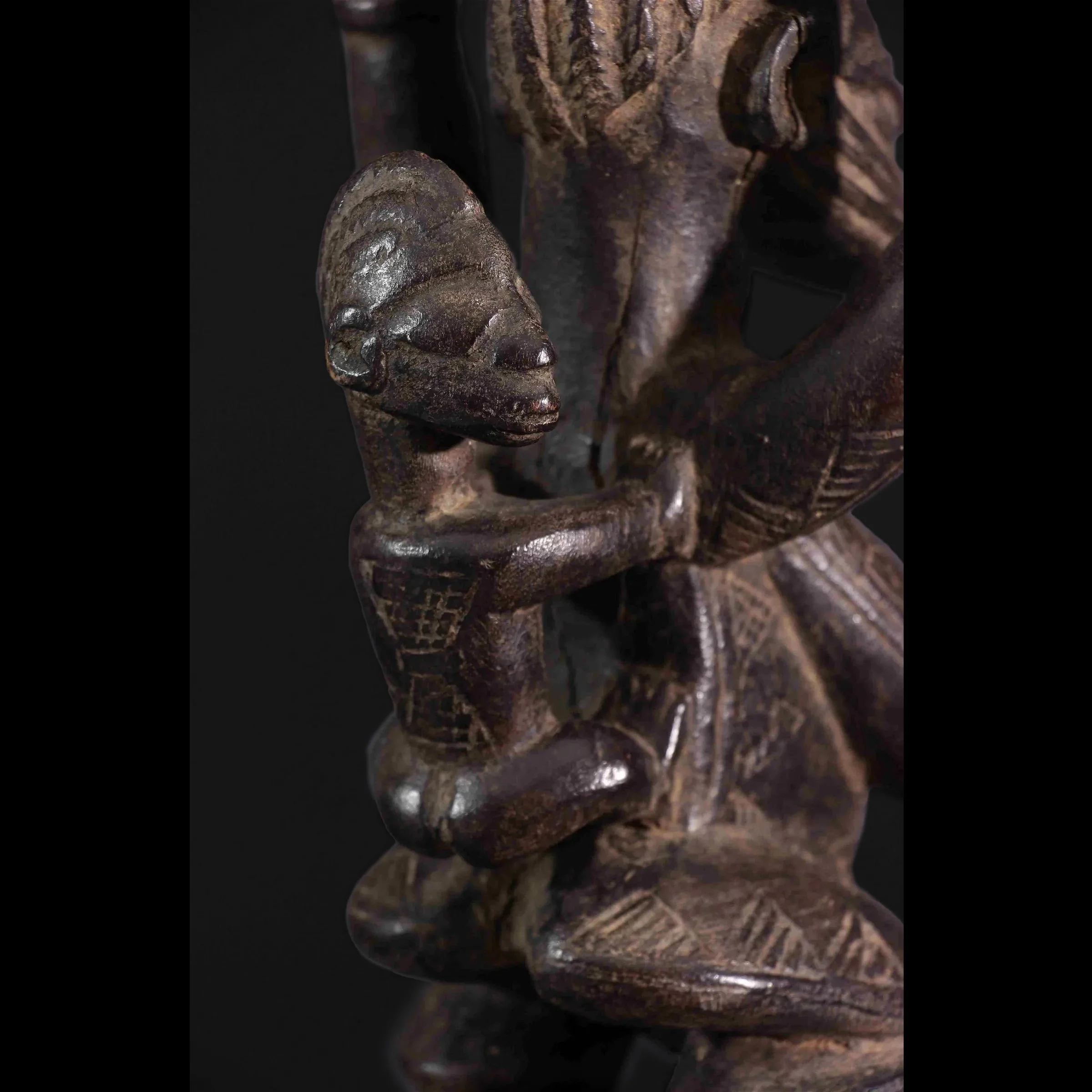 Yoruba Maternity Divination Small Altar / Pedestal Stool, Nigeria #36 - Image 7