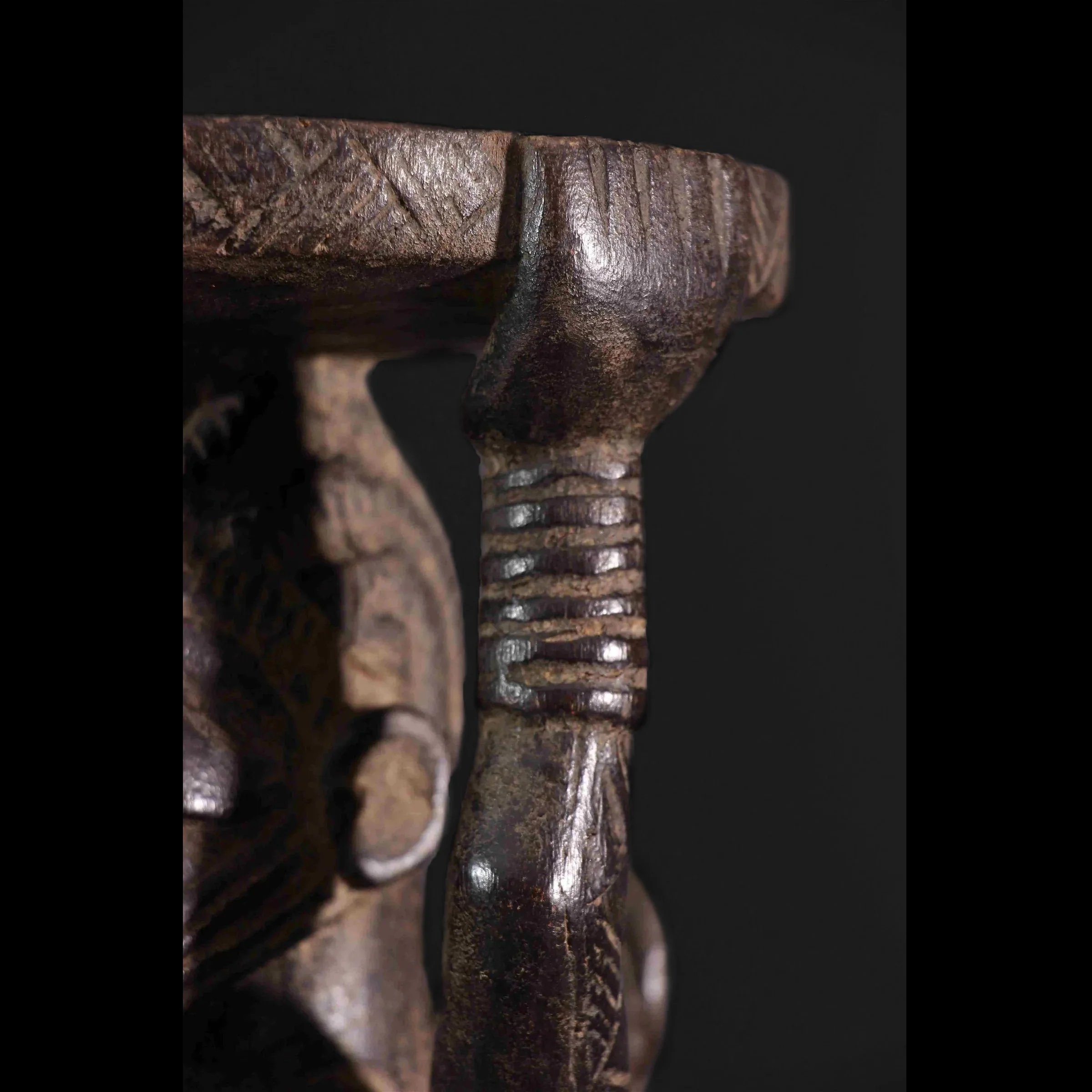Yoruba Maternity Divination Small Altar / Pedestal Stool, Nigeria #36 - Image 9