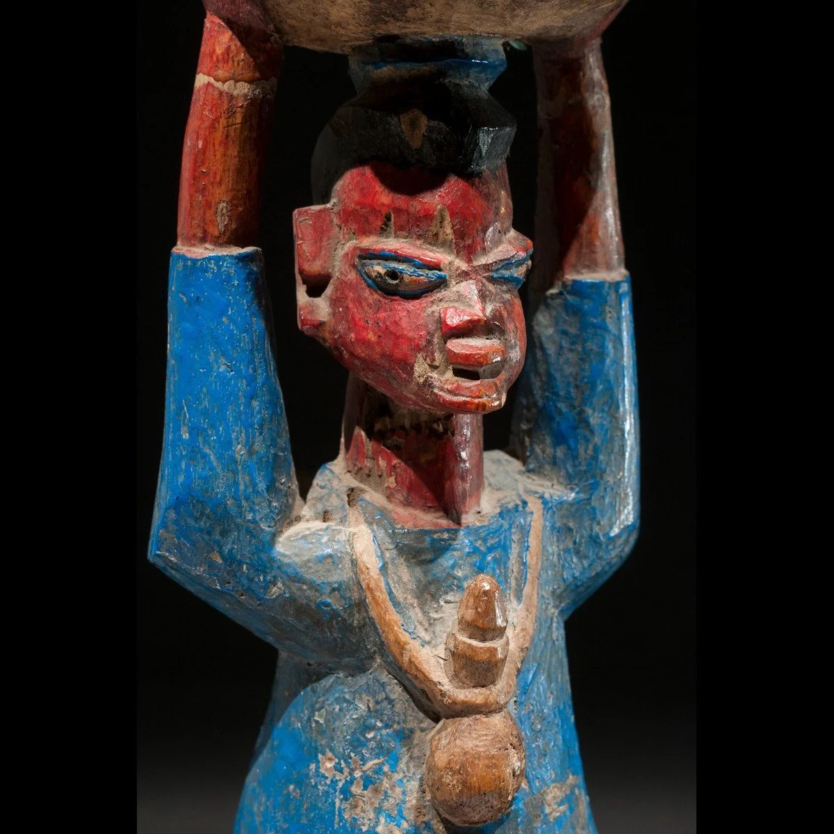 Yoruba Porteur de Coupe Statue, Benin / Nigeria - Image 10