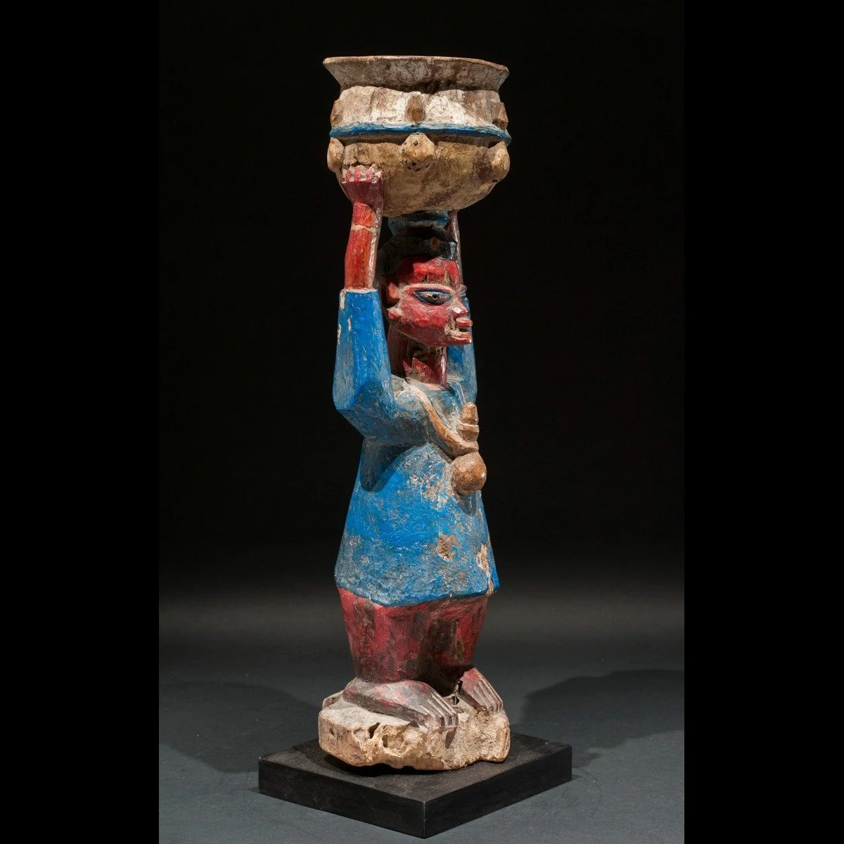 Yoruba Porteur de Coupe Statue, Benin / Nigeria - Image 2