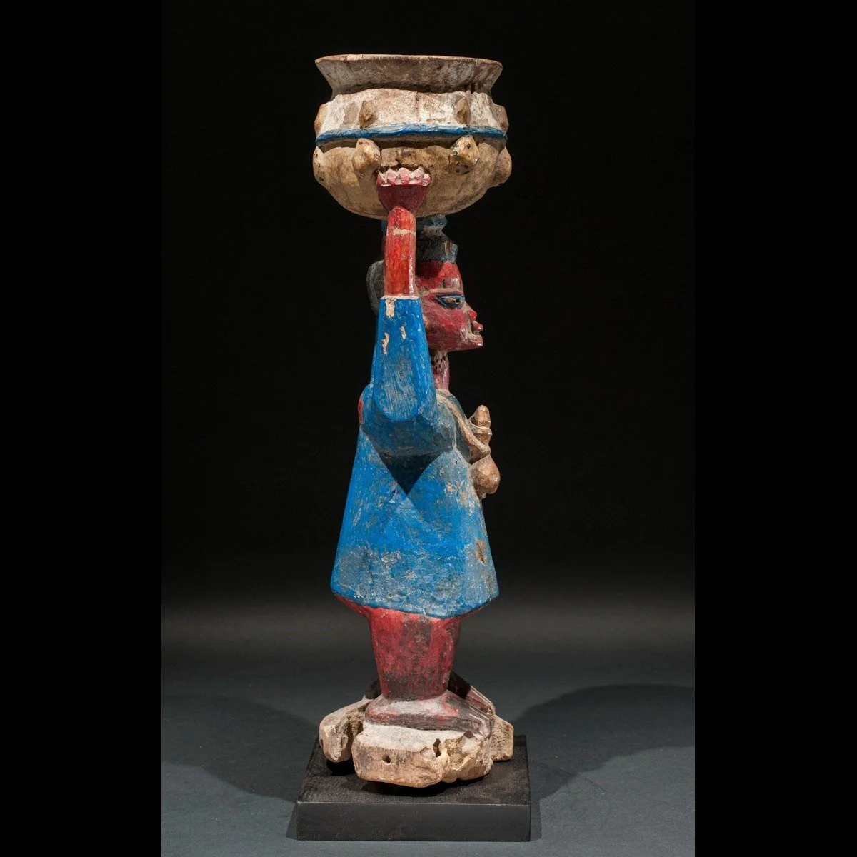 Yoruba Porteur de Coupe Statue, Benin / Nigeria - Image 4