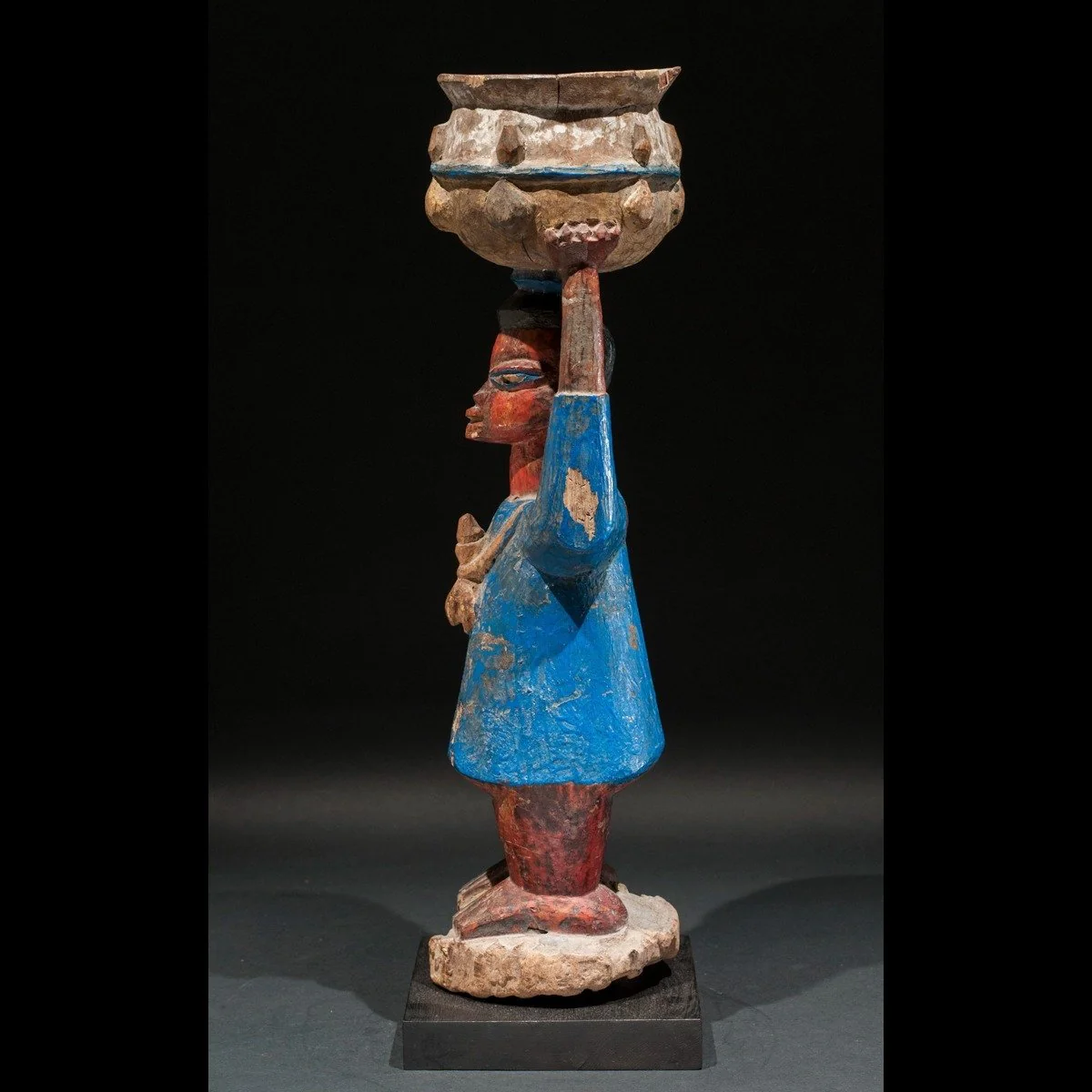 Yoruba Porteur de Coupe Statue, Benin / Nigeria - Image 5