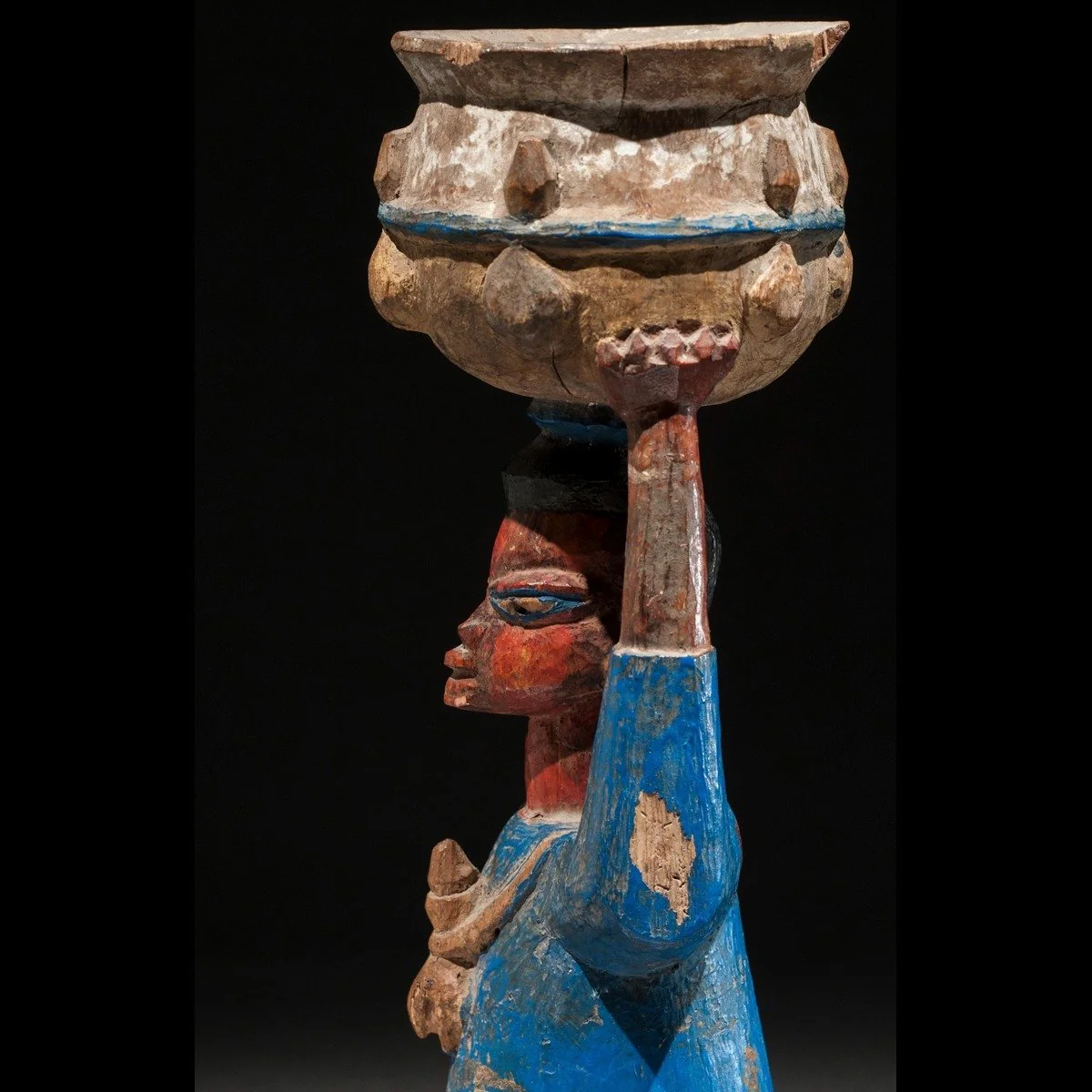 Yoruba Porteur de Coupe Statue, Benin / Nigeria - Image 8