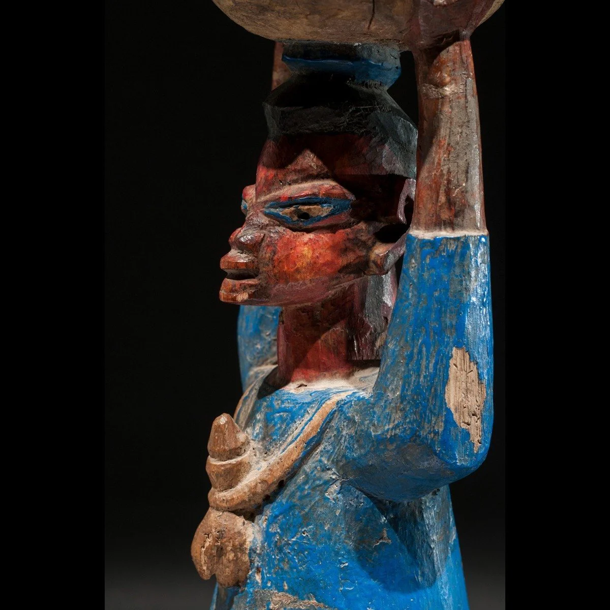 Yoruba Porteur de Coupe Statue, Benin / Nigeria - Image 9