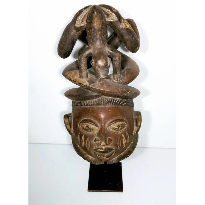 Yoruba Pythons with Warthog Parable Gelede Mask, Nigeria # - Image 2