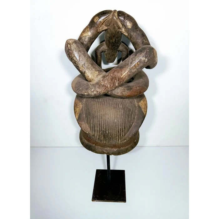 Yoruba Pythons with Warthog Parable Gelede Mask, Nigeria # - Image 5