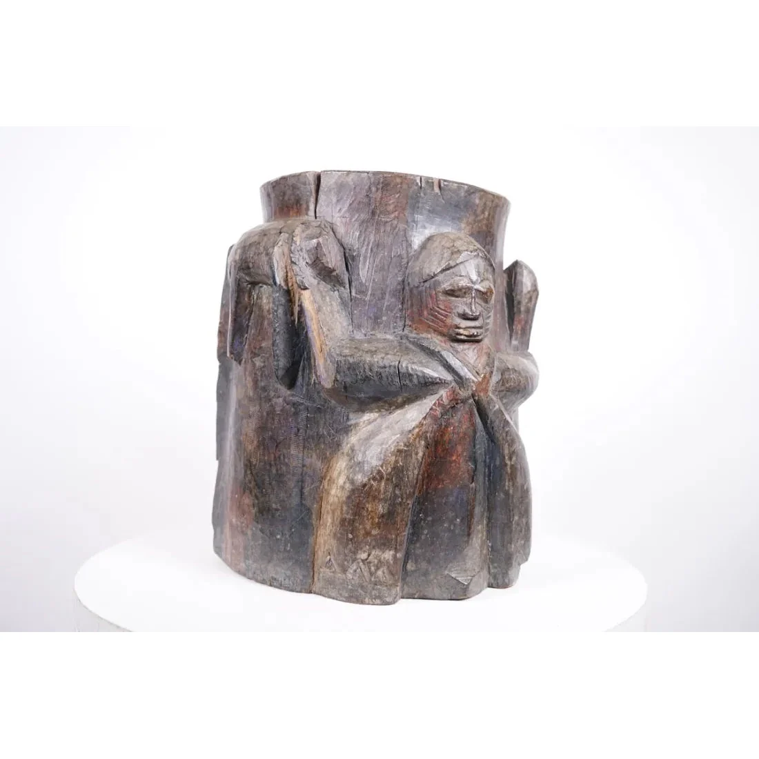 Yoruba Relief Carved Stool, Nigeria #1110 - Image 2