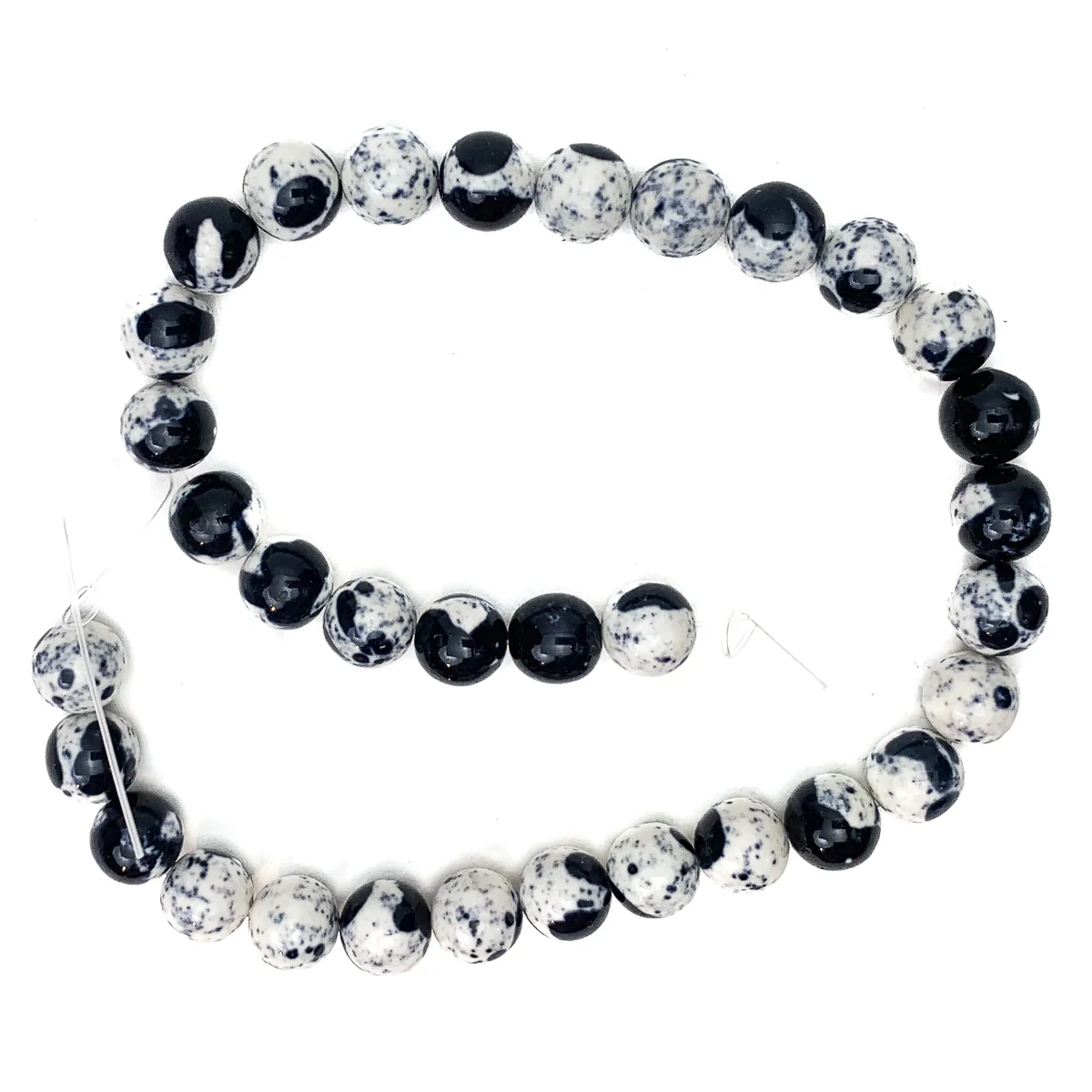 Zebra Jasper 12mm Smooth Rounds Bead Strand - Image 2