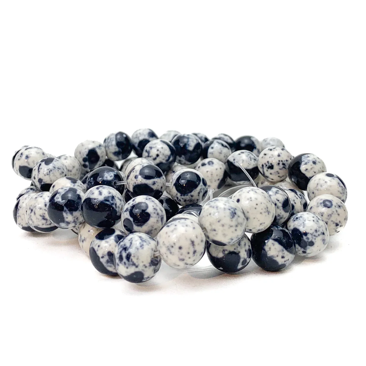 Zebra Jasper 12mm Smooth Rounds Bead Strand - Image 4