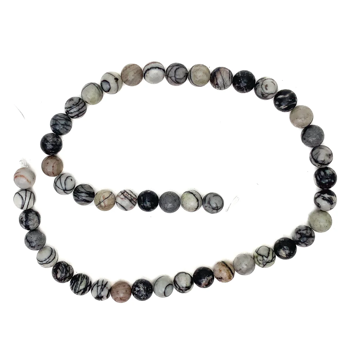 Zebra Jasper 8mm Smooth Rounds Bead Strand - Image 2