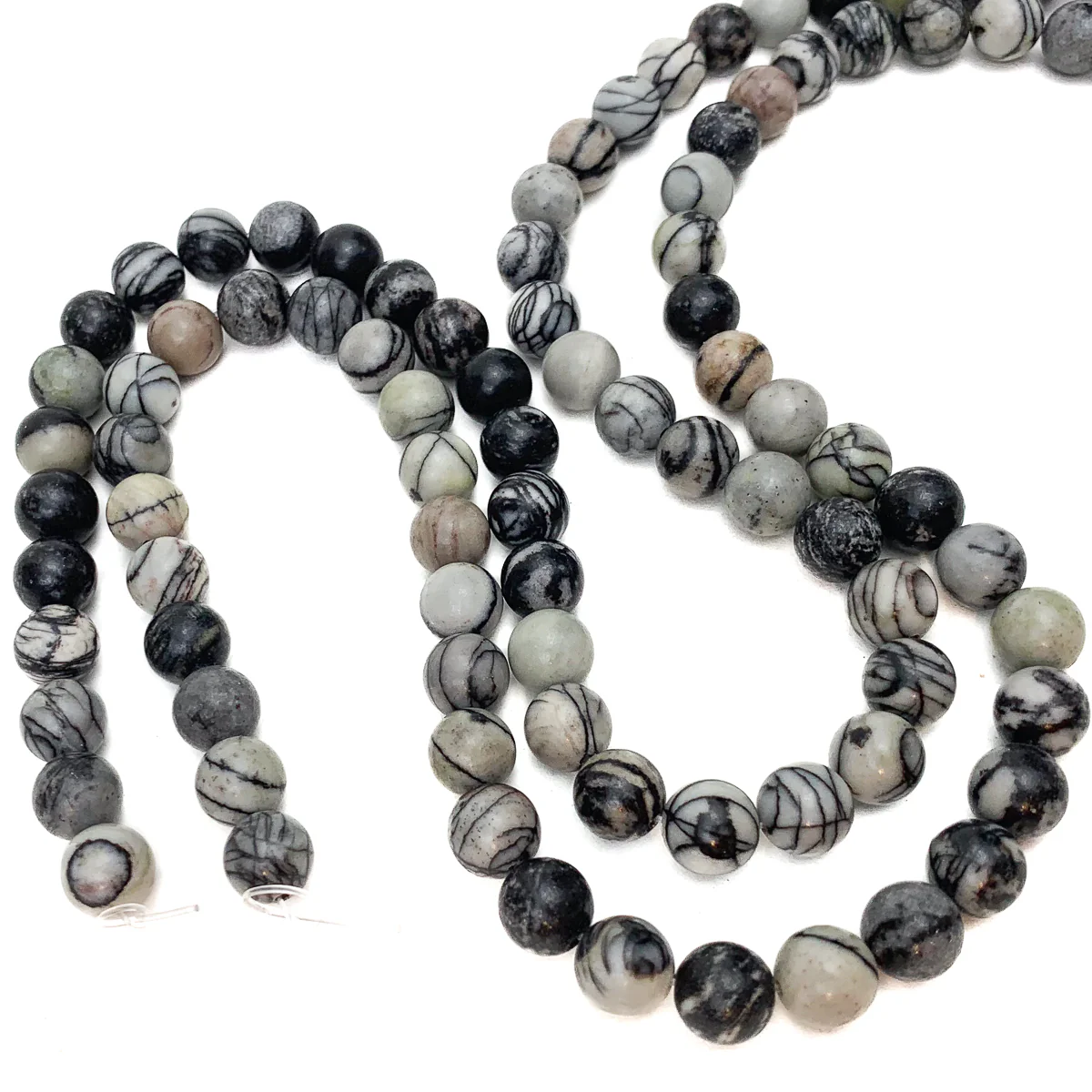Zebra Jasper 8mm Smooth Rounds Bead Strand - Image 4