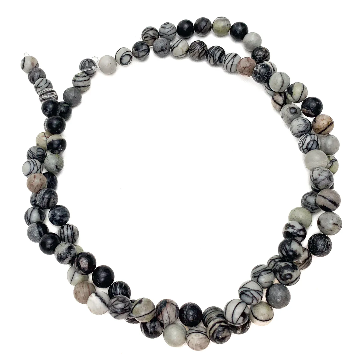 Zebra Jasper 8mm Smooth Rounds Bead Strand - Image 5