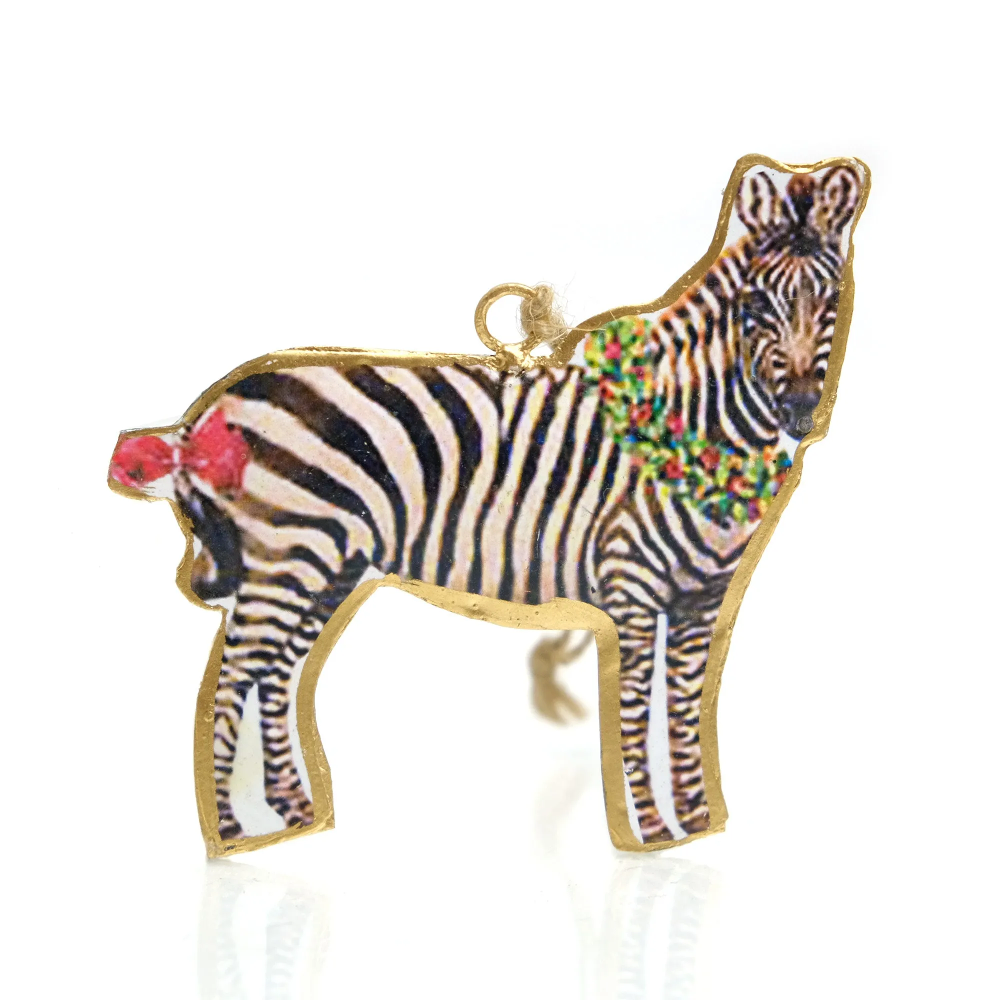 Zebra with Wreath Ornament - Image 2