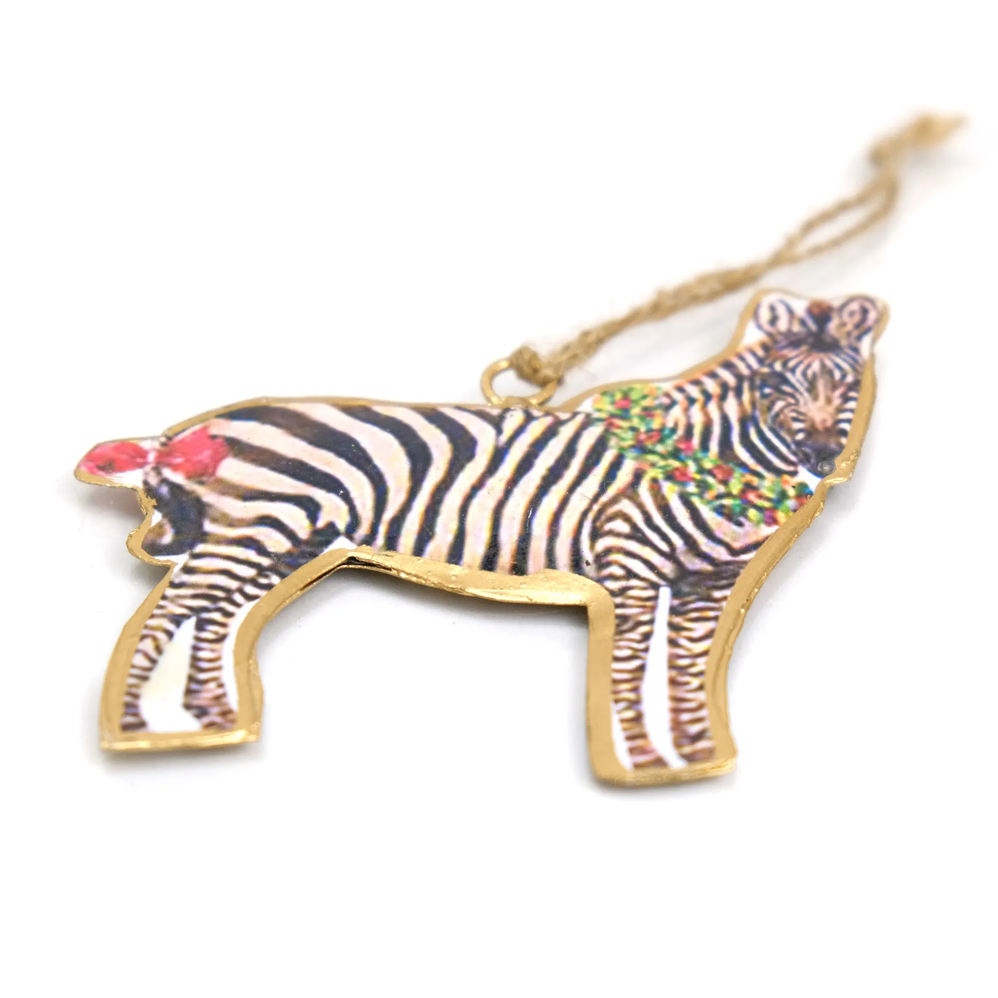 Zebra with Wreath Ornament - Image 3