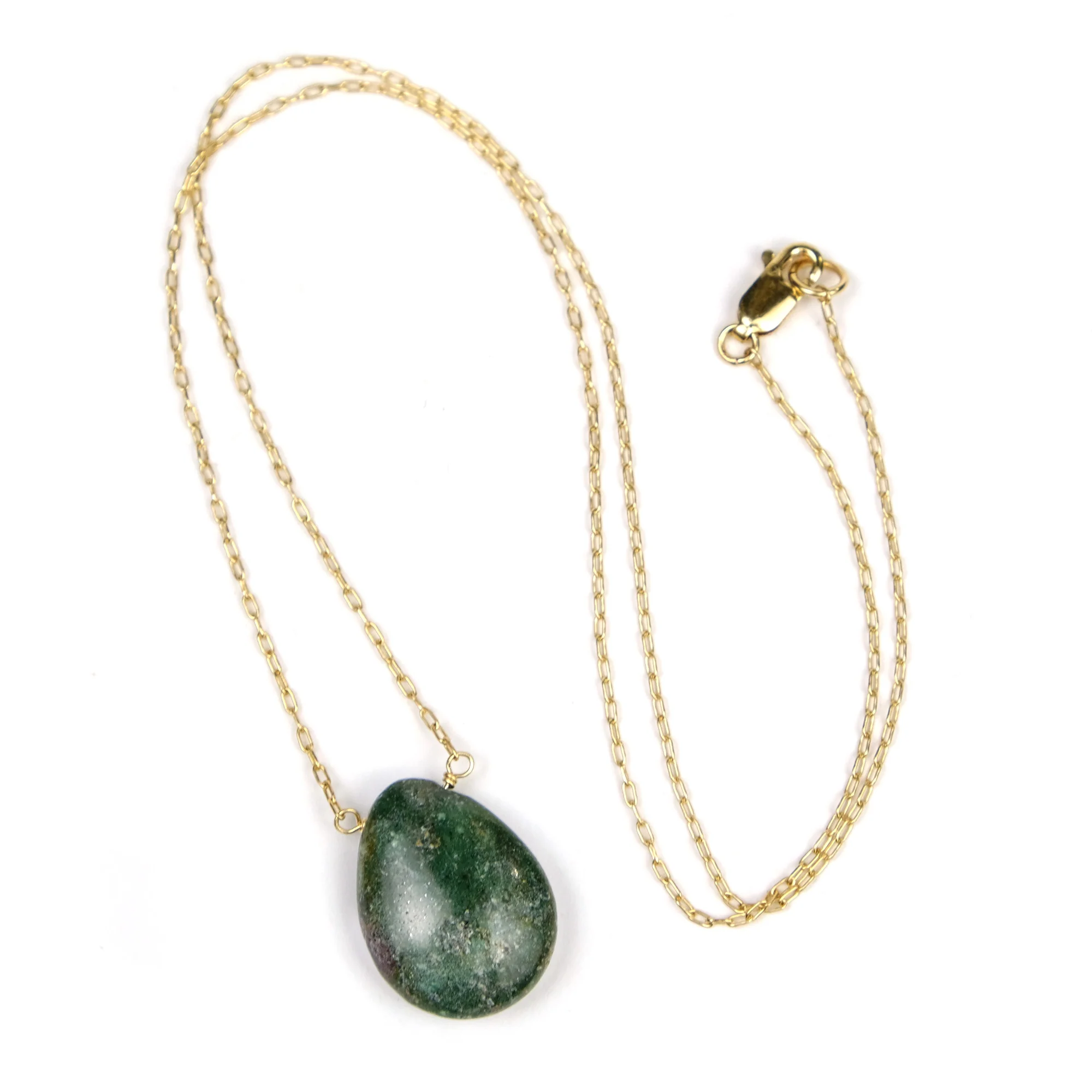 Zoisite Necklace On Gold Filled Chain With Gold Filled Lobster Clasp - Image 2